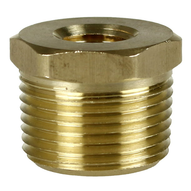 TAISHER 10PCS Brass Reducer Hex Bushing Threaded Pipe Fitting 3/8 NPT Male x 1/4 NPT Female Adapter 
